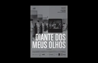 Poster para o filme Diante dos meus olhos, do diretor André Félix. O filme apresenta uma abordagem documental inovadora para a história d'Os Mamíferos, uma das bandas que mais se destacaram no cenário da contracultura capixaba dos anos 60 e 70.