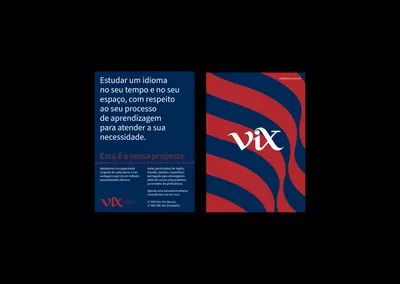 Projeto de identidade visual para o Vix Idiomas, empresa que oferece cursos personalizados de idiomas e atende um público formado majoritariamente por profissionais e estudantes que desejam aprimorar o conhecimento em línguas estrangeiras.